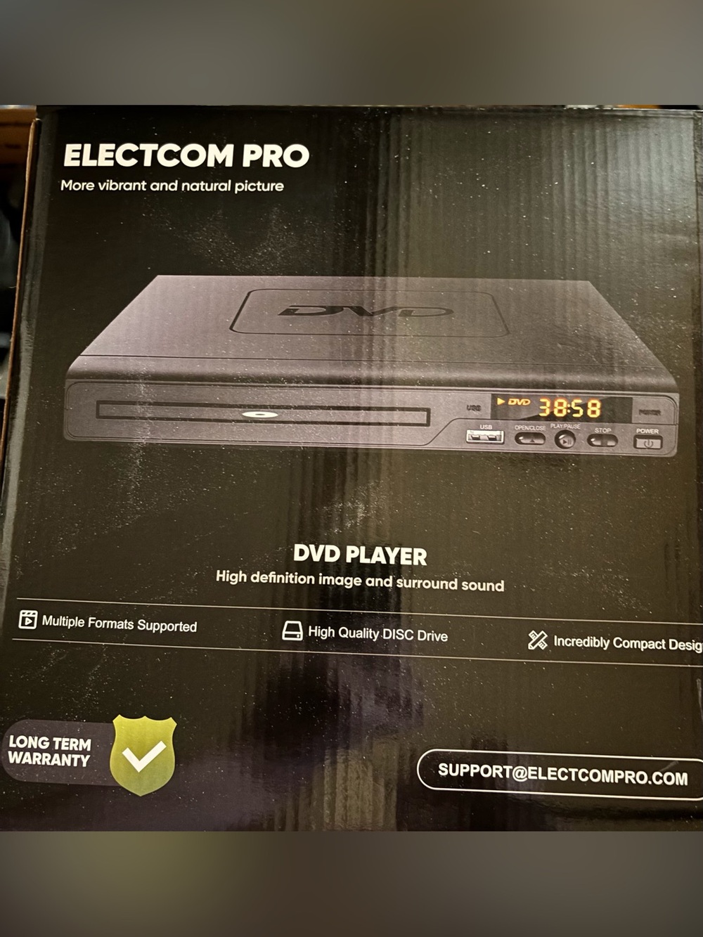Electcom Pro Compact DVD Player – HDMI & AV Output | Remote Included  New In Box